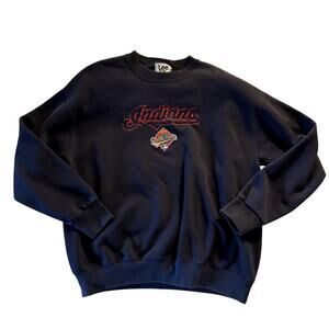 Vintage Lee Sport Cleveland Indians Baseball Crewneck Sweatshirt Mens XL